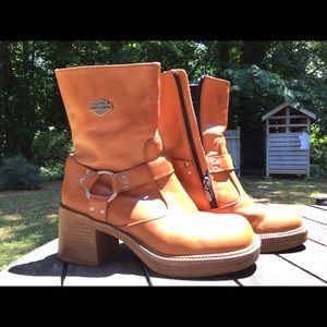 Vintage HARLEY DAVIDSON Platform Harness Boots🌿